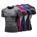 Treinamento de camisetas de fitness masculino de fitness Running Sportswear respirável Elasticidade de alta seca rápida Top de camiseta